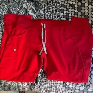 FIGS RED KADE SCRUB PANTS